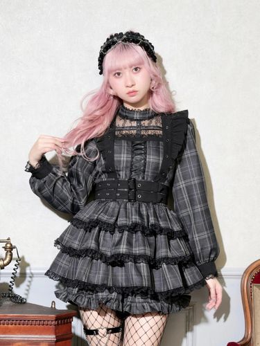 レースアップチュールティアードセットアップ（セットアップ｜ピンク