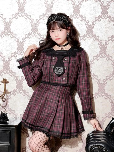 ネクタイ付きユニセックスシャツ（シャツ・ブラウス｜黒・オフホワイト