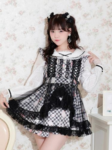 キラキラツイードデコルテレースセットアップ（セットアップ｜ピンク