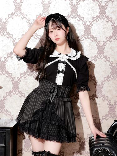 リボンストラップドーリーヨークカットソー（カットソー・Tシャツ 