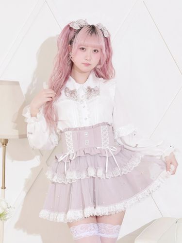 ハートビジューバックリボンラッフルセットアップ（セットアップ