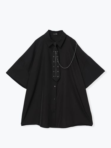 チェーンネクタイ付きユニセックスニットベスト（チュニック｜オフ
