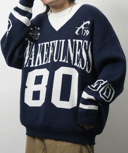 LUXEAKMPLUS(リュクスエイケイエムプラス)ゴルフ 総柄ロゴ半袖モック