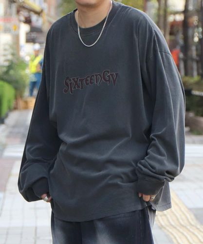 Confirm（コンファーム）ヴィンテージライク レトロプリント ピグメント加工 ビッグシルエット バンドロンT カットソー