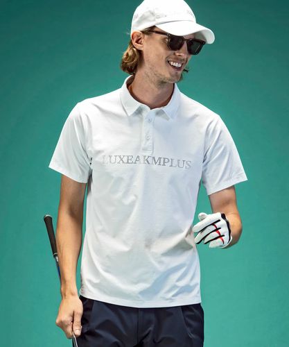 LUXEAKMPLUS(リュクスエイケイエムプラス)ゴルフ 襟ロゴ総柄半袖