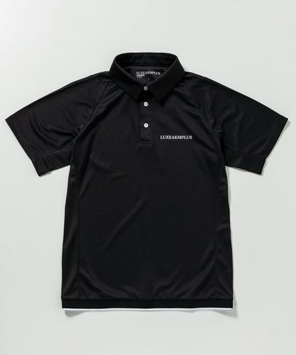 LUXEAKMPLUS(リュクスエイケイエムプラス)ゴルフ 襟ロゴ総柄半袖