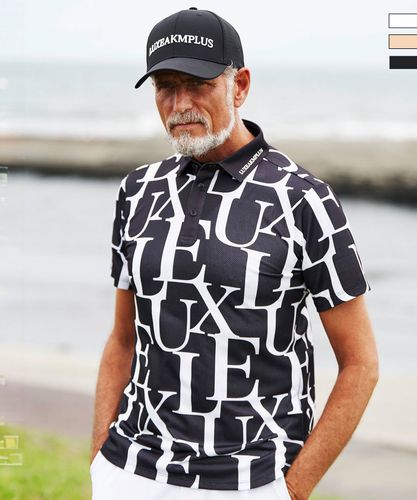 LUXEAKMPLUS(リュクスエイケイエムプラス)ゴルフ 配色バックロゴ半袖