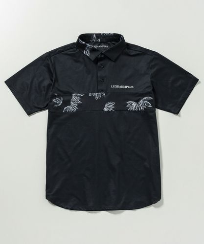 LUXEAKMPLUS(リュクスエイケイエムプラス)ゴルフ 襟ロゴ総柄半袖