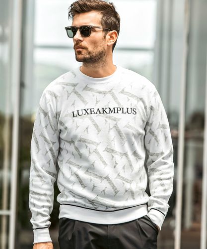 LUXEAKMPLUS(リュクスエイケイエムプラス)ゴルフ 総柄ロゴニットベスト