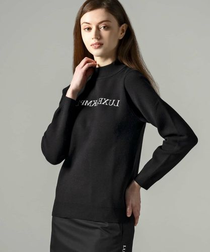 LUXEAKMPLUS(リュクスエイケイエムプラス)ゴルフ 総柄ロゴモックネック