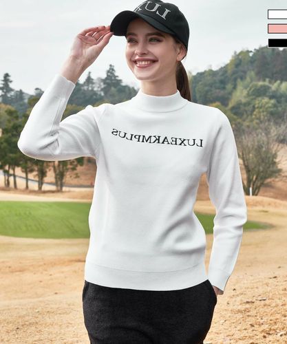 LUXEAKMPLUS(リュクスエイケイエムプラス)ゴルフ 総柄ロゴモックネック