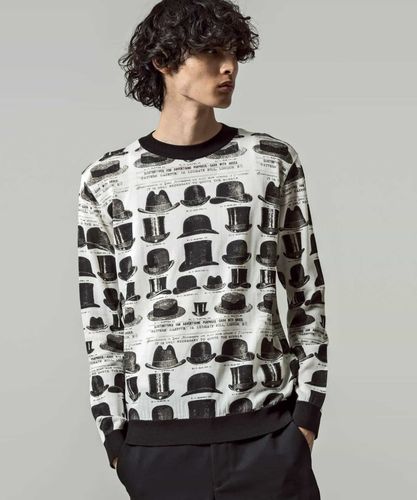 LUXEAKMPLUS(リュクスエイケイエムプラス)ゴルフ 総柄ロゴ半袖モック