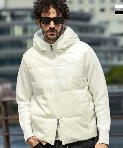 1piu1uguale3 GOLF ダウンジャケット　3(S)ホワイト ウノピュウノウグァーレトレ ダウンジャケットゴルフウェア