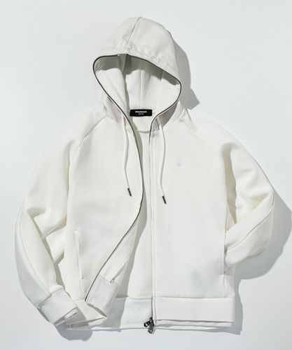 LUXEAKMPLUS フード付きジャケット LAO-23003 ホワイト LUXEAKMPLUS(リュクスエイケイエムプラス)ゴルフ サイドロゴトラック