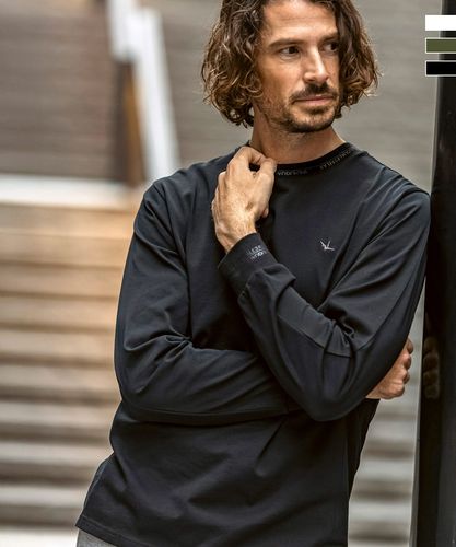 C DIEM(カルペディエム)レザーパイピングモックネックシャツ | SHIFFON