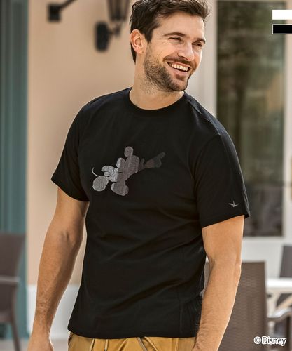 1PIU1UGUALE3 RELAX(ウノピゥウノウグァーレトレ リラックス)【ミッキーマウス】グラデーション刺繍半袖Tシャツ