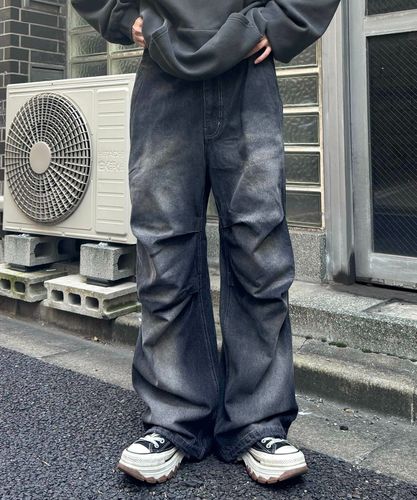 ILL'S(イルズ)カモ総柄 ダブルニー スタッズ カーブパンツ | SHIFFON