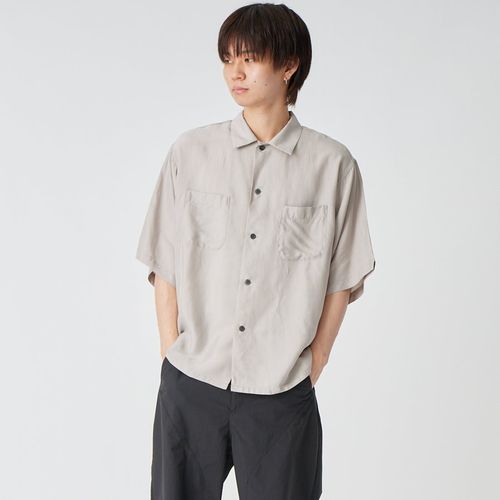 DANTON [ダントン] コットンリネン ストライプバンドカラーシャツ [JD