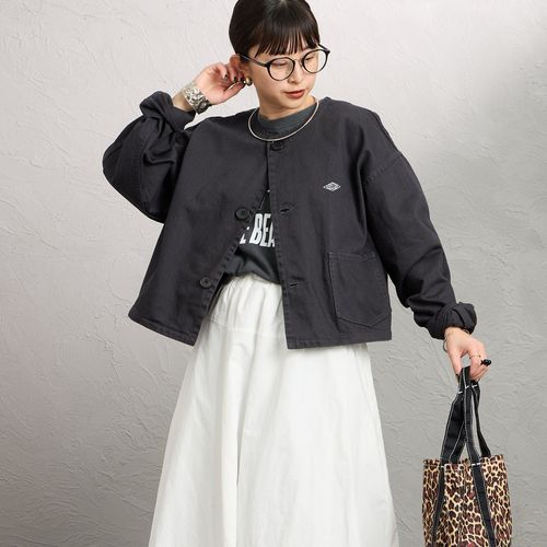 DANTON [ダントン] ショート丈ノーカラーデニムジャケット [DT
