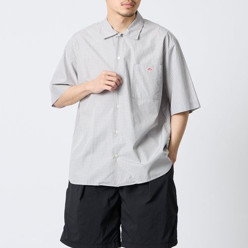 DANTON [ダントン] コットンリネン ストライプバンドカラーシャツ [JD