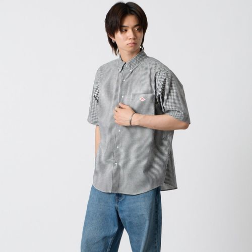 DANTON [ダントン] ラウンドカラー チェックプルオーバーシャツ [DT