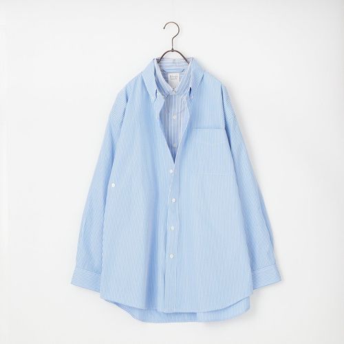 レディース MEYAME メヤメ STRIPED SHIRT BLUE ストライプ シャツ ブルー