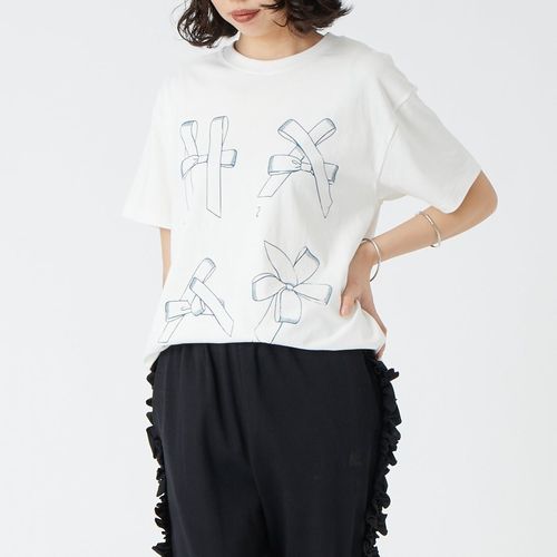 RhodolirioN [ロドリリオン] メイキングリボン プリントTシャツ