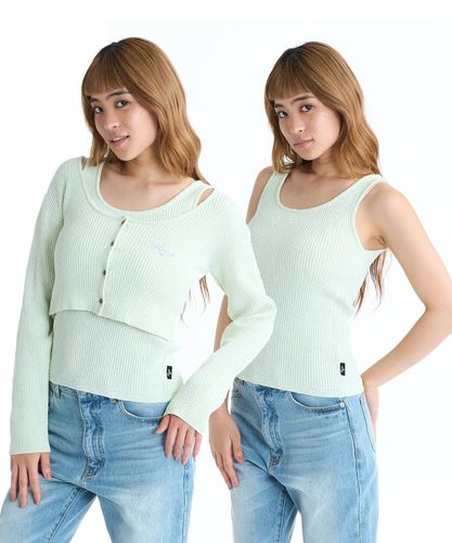Rouje クロップド丈トップス 新品タグ付き OUTLET】Roxy PRETTY PLEASE LS RIB クロップド丈トップス