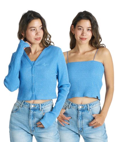 OUTLET】Roxy PRETTY PLEASE LS RIB クロップド丈トップス