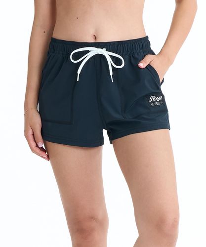 ROXY SEASIDE BLUE SHORTS ワッフル素材ボードショーツ/ミディアム丈