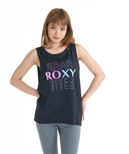 タンクトップ＆レギンスセット ROXY FITNESS GO WITH YOU ふっくら メッシュ素材 タンクトップ/水陸