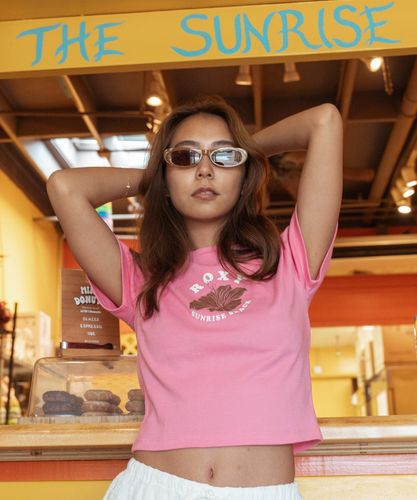 OUTLET】Roxy BEACH LOVE ウィメンズ 半袖Tシャツ チビT 丈短め