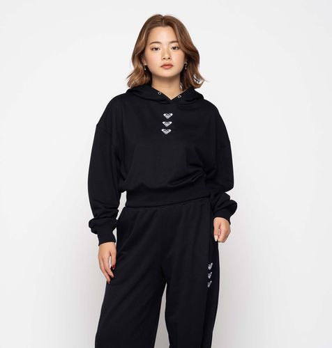 完売品 新品タグ付 リフレクティブロゴウインドクルーネック プルオーバー 黒 Ｌ OUTLET】Roxy HIT THE ROAD HOODIE ウィメンズ フード付きプルオーバー