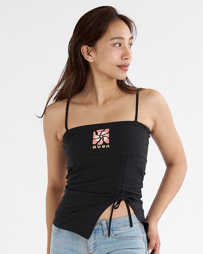 OUTLET】RVCA レディース MINI RVCA RIBBED TUBETOP タンクトップ