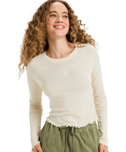 OUTLET】Roxy GOOD KEEPSAKE LS RIB クロップド丈トップス