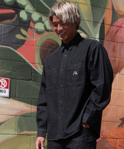 QUIKSILVER メンズ DENIM WASH SH 長袖デニムシャツ ルーズフィット