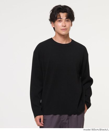 coco　Cニット ブラック Wジャカード編みイラストニットトップス メンズ レディース メール便