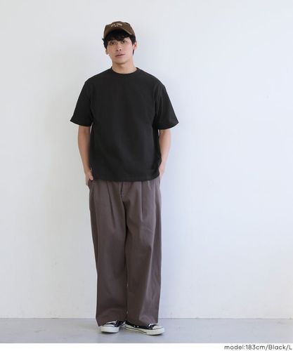 セール☆1490円→990円 ソフトジャージモックネックTシャツ メンズ
