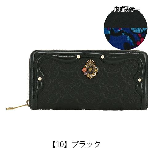 アナスイ 長財布 二つ折り 本革 猫 がま口 プレイングキャット