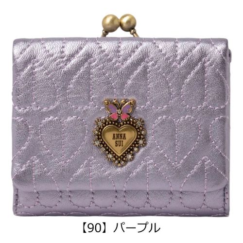 アナスイ 二つ折り財布 がま口 ローズハート レディース 本革 314212