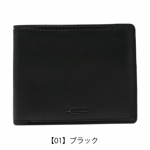 【未使用箱付】『Aquascutum』2つ折財布黒 アクアスキュータム 二つ折り財布 メンズ サットン AQWS-001