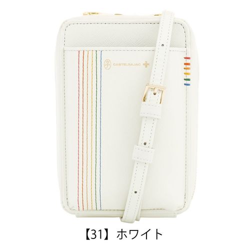 カステルバジャック スマホショルダー 本革 スマホポーチ パスケース