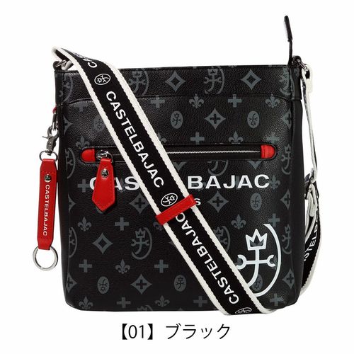 CASTELBAJAC カステルバジャック 刺繍総柄 ミニハンドバック　ブラック カステルバジャック ショルダーバッグ A5 メンズ インサイト 057132