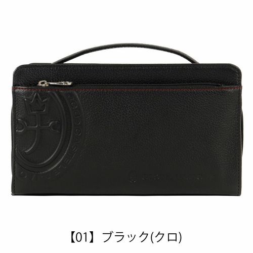 カステルバジャック セカンドバッグ レザー 型押しロゴ 黒 カステルバジャック CASTELBAJAC カステルバジャック セカンドバッグ