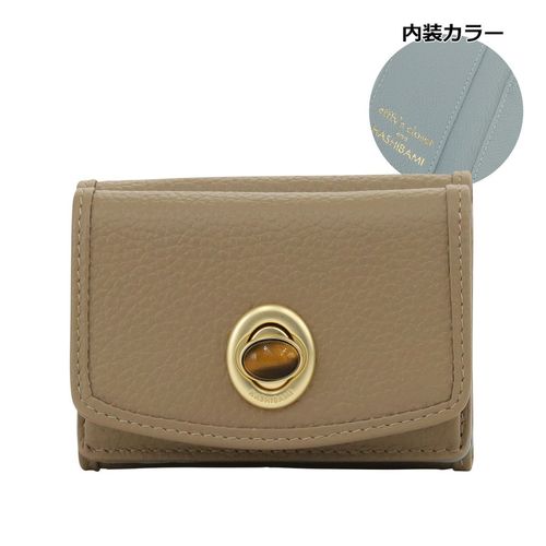 クレイサス 二つ折り財布 本革 レディース ペーシュ 190293 CLATHAS