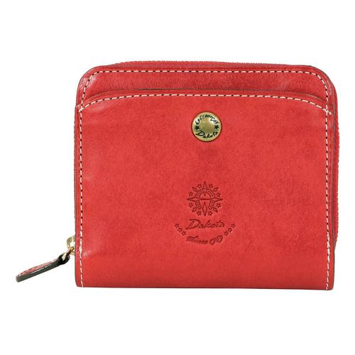 新品】ダコタ　Dakota 二つ折り財布　がま口　レッド　レザー　ペイント風 ダコタ 二つ折り財布 がま口 本革 レザー コラッジョ レディース