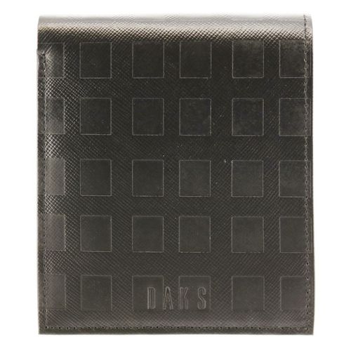 ダックス 二つ折り財布 小銭入れなし チェッカーエンボス メンズ