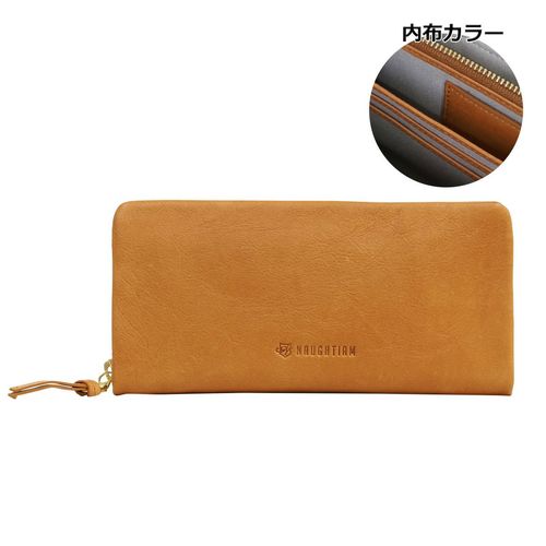 NAUGHTIAM ブラウン 長財布 ノーティアム 長財布 ラウンドファスナー メンズ E0723321140A