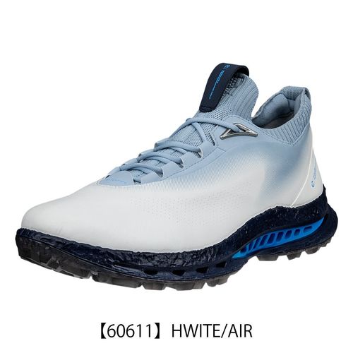 ecco 132264 ホワイト×ブルー ゴルフシューズ 男性用 エコー ゴルフ シューズ エルティーワン レース スパイクレス メンズ