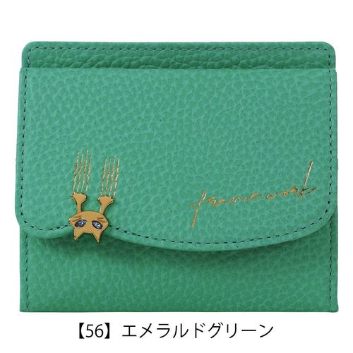 猫 長財布 L字ファスナー 本革 レディース 日本製 ジュジュアンド